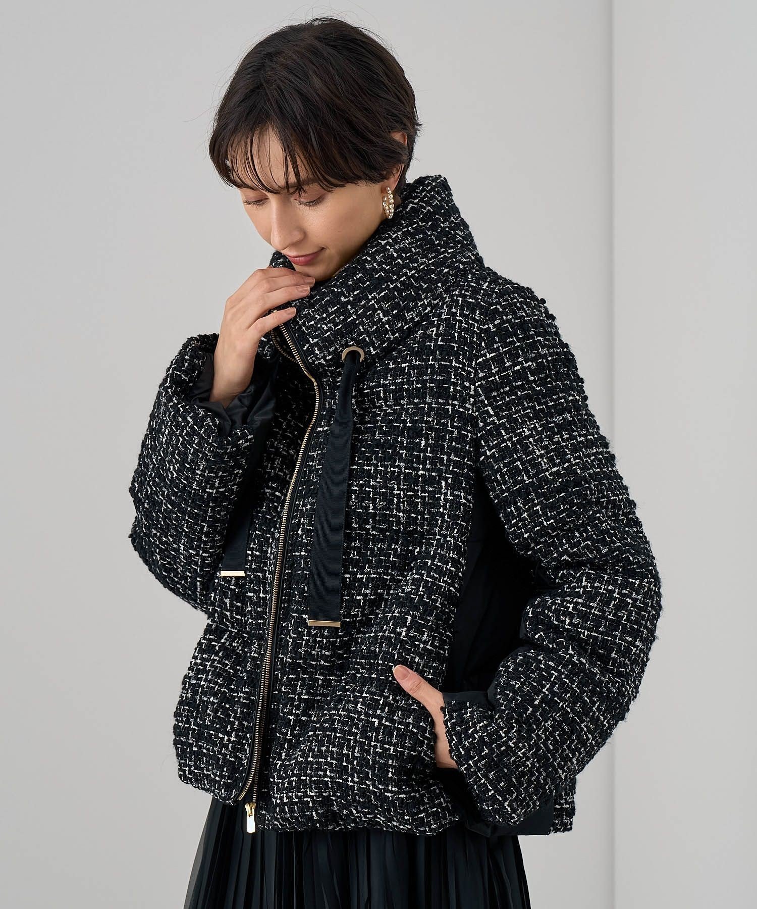 ANAYI｜リングツイードスタンドダウンコート | Rakuten Fashion(楽天