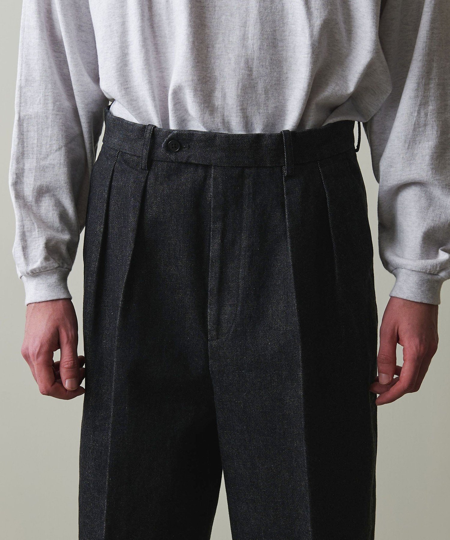 Steven Alan ツープリーツ ドレス トラウザーズ Steven Alan＞ ドリル インツープリーツ ドレス トラウザーズ