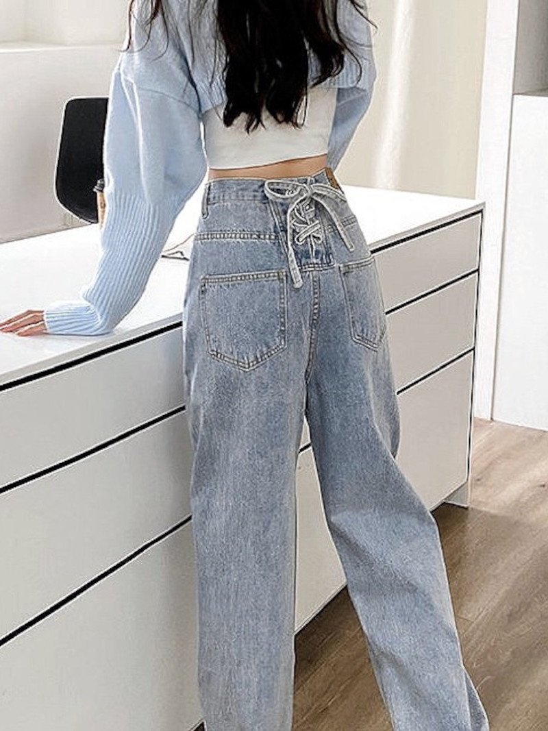 DIAVEL｜バックレースアップデニムワイドパンツ | Rakuten Fashion