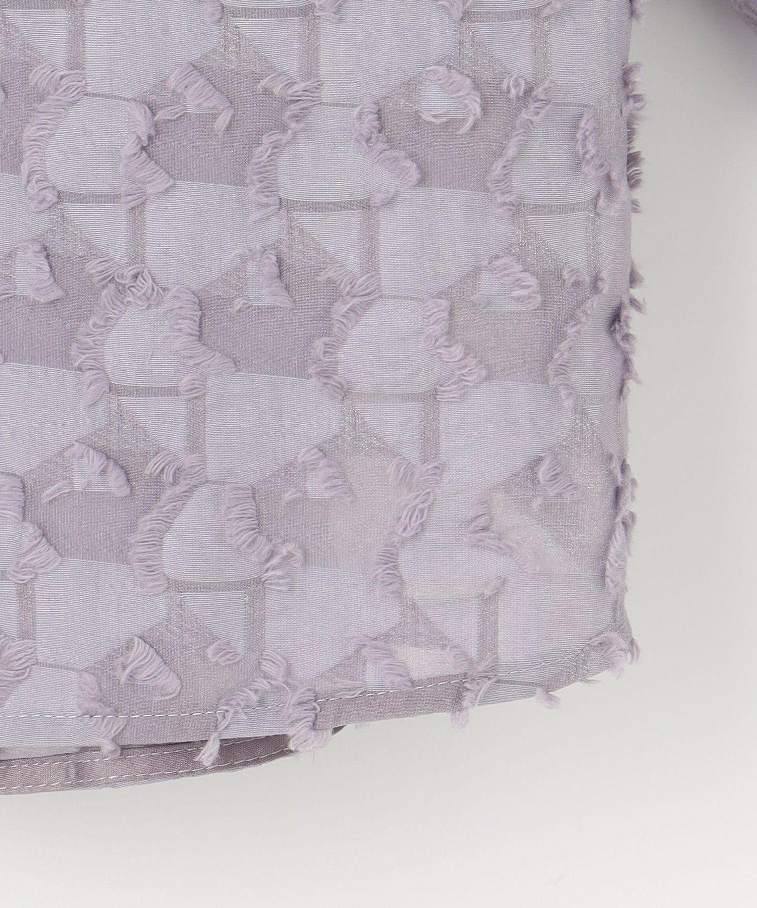 自由区｜シアージオメトリックジャカードクロップド丈 ブラウス