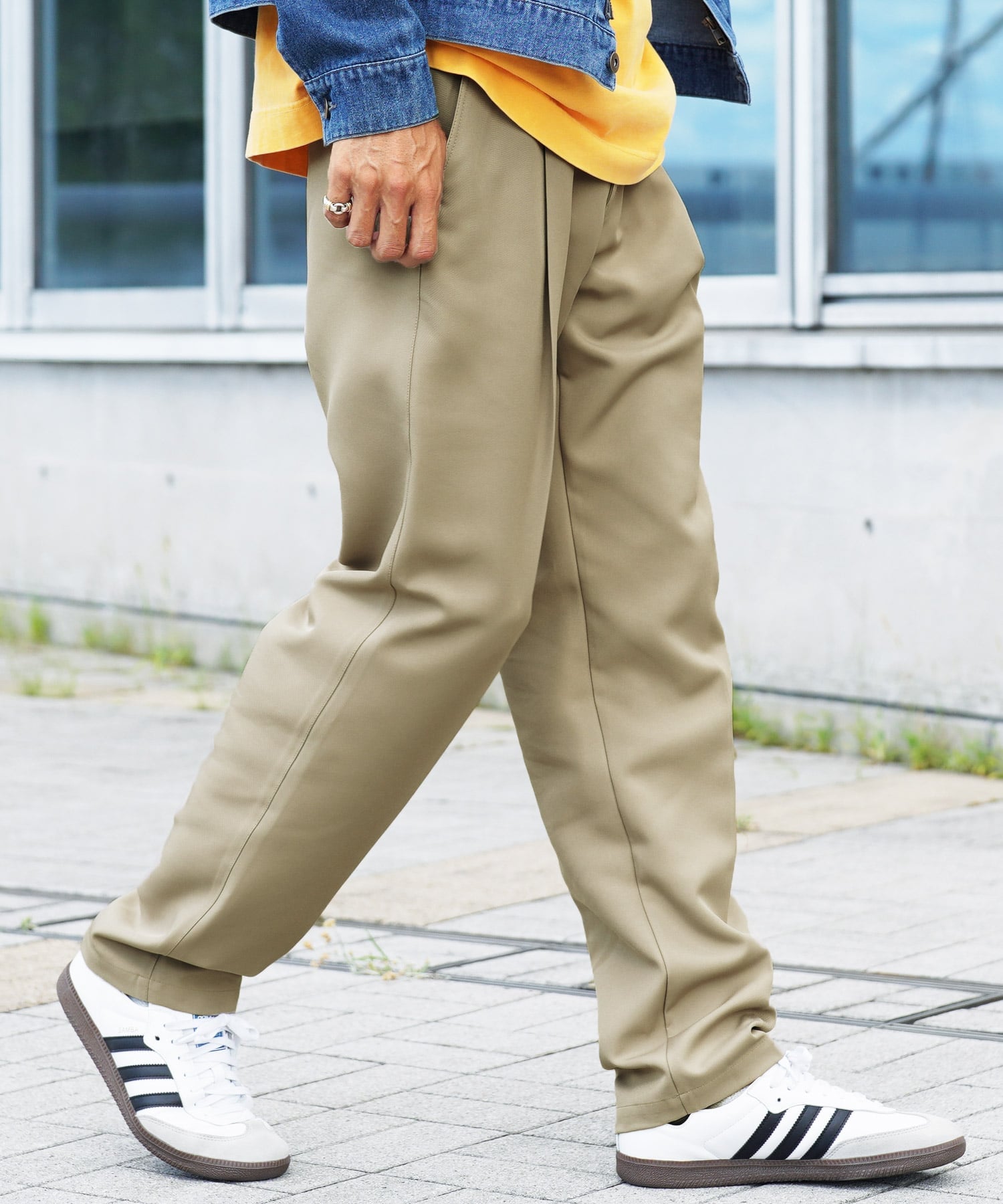 JIGGYS SHOP｜ポリツイル テーパードセミワイド イージーパンツ