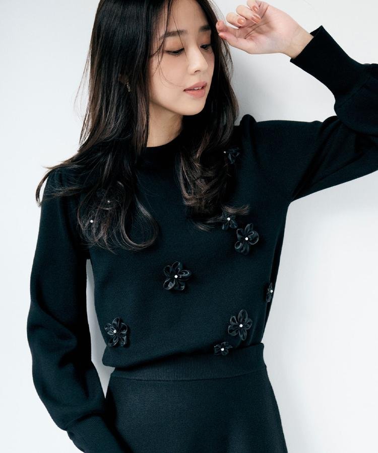 index｜フラワーモチーフハイネックニット【洗える】 | Rakuten