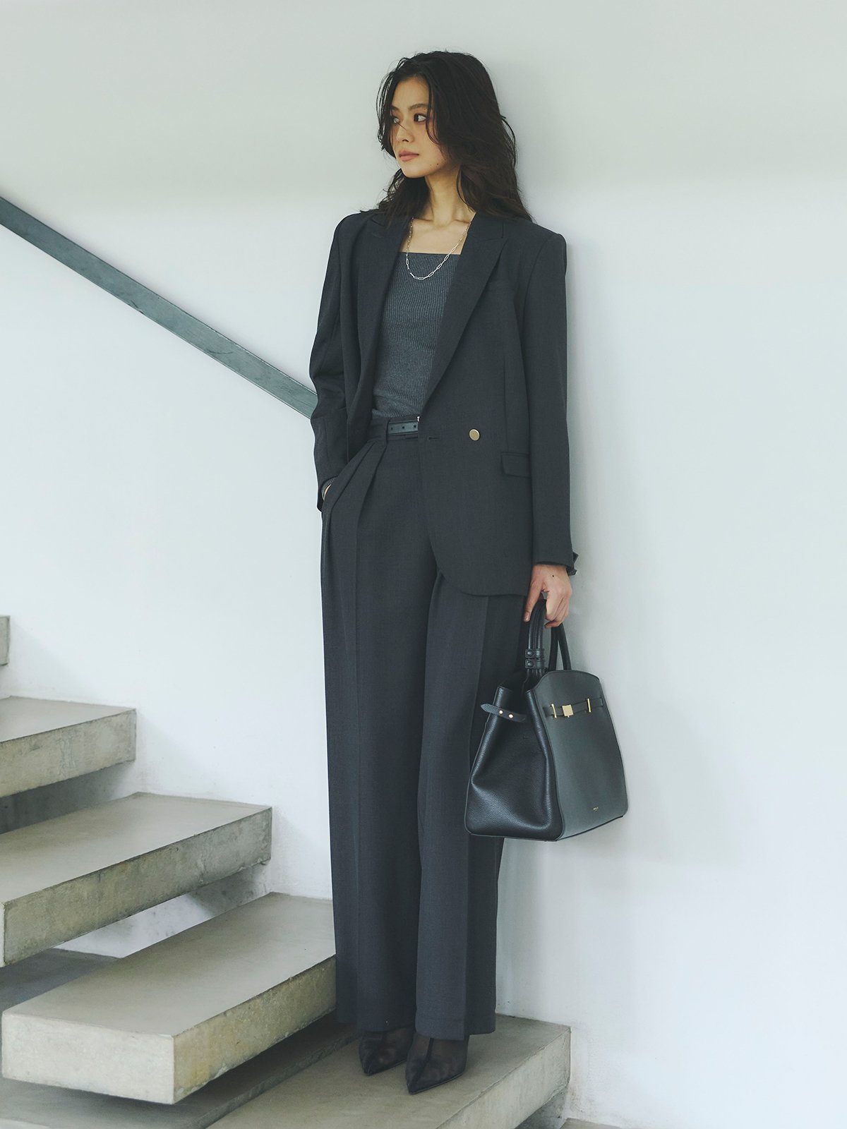 anuans｜シルクカシミアブレンドデコルテリブニット | Rakuten Fashion