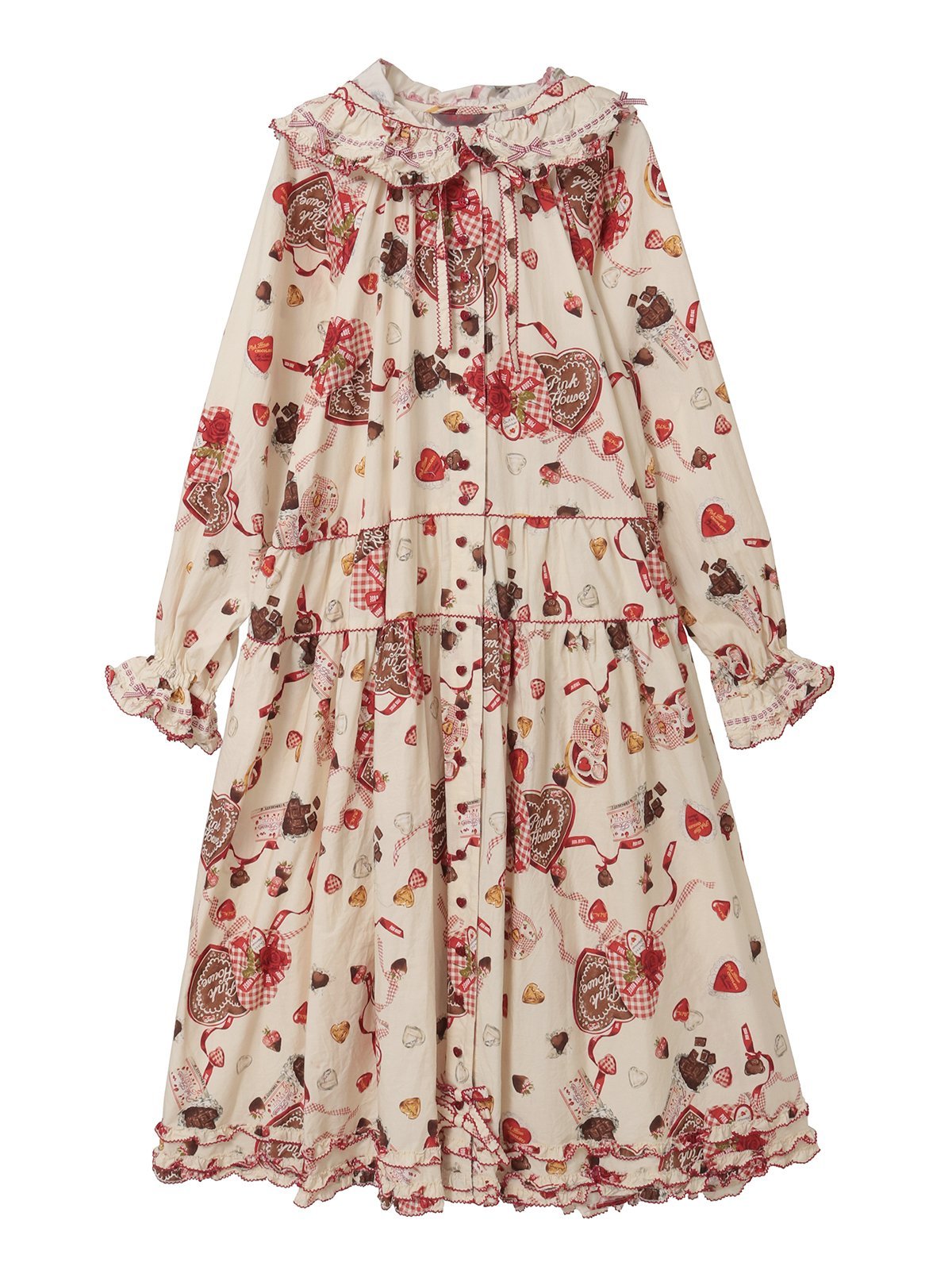 PINK HOUSE｜スウィートメモリーズプリントミディワンピース | Rakuten