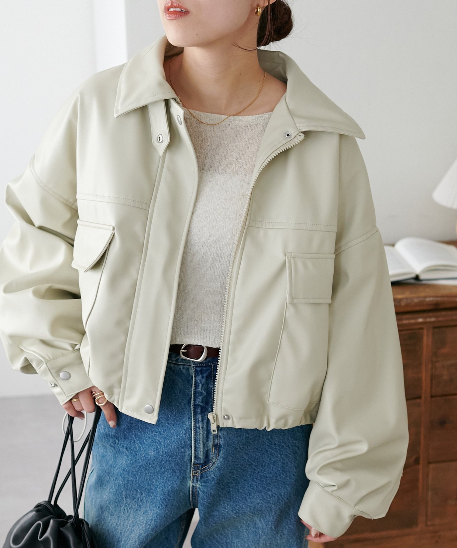 Discoat｜【新色追加!/WEB限定】2WAYフェイクレザーブルゾン | Rakuten