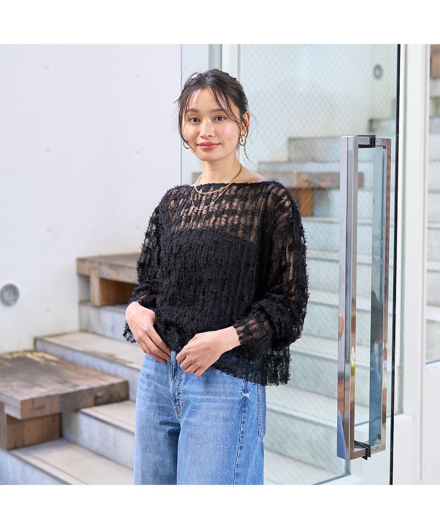 Rouge vif la cle｜【一部店舗限定】フェザーチュールブラウス