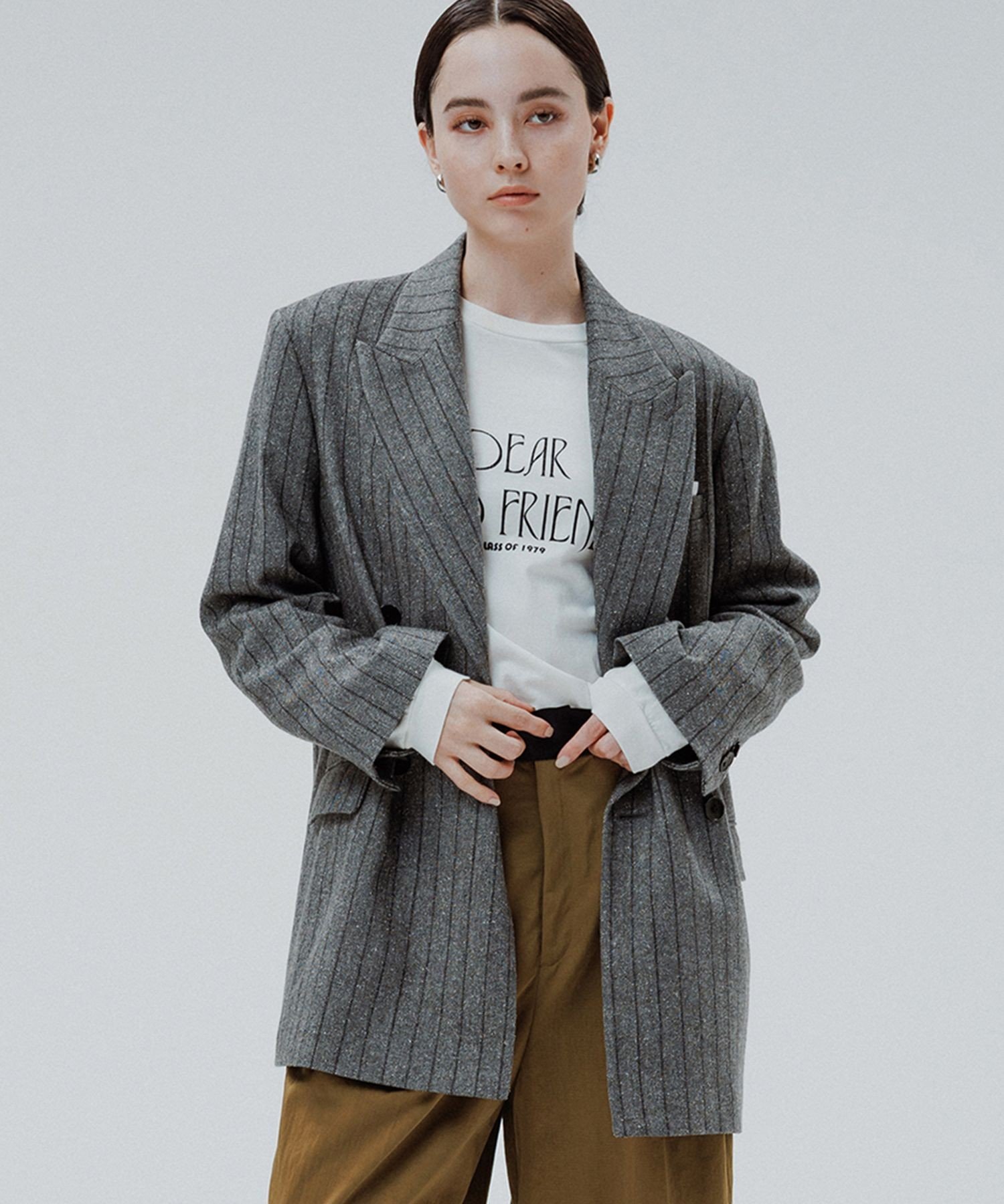 ADAM ET ROPE'｜ダブルブレストツイード&チェックジャケット | Rakuten