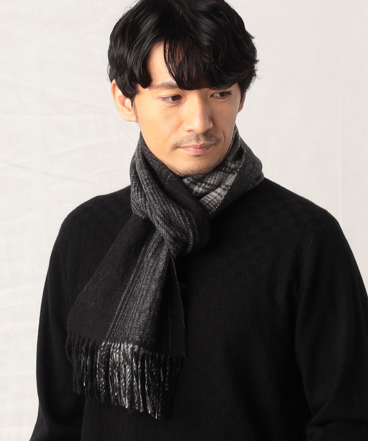 COMME CA MEN｜【COMME CA MEN】カシミヤ オンブレーチェックマフラー