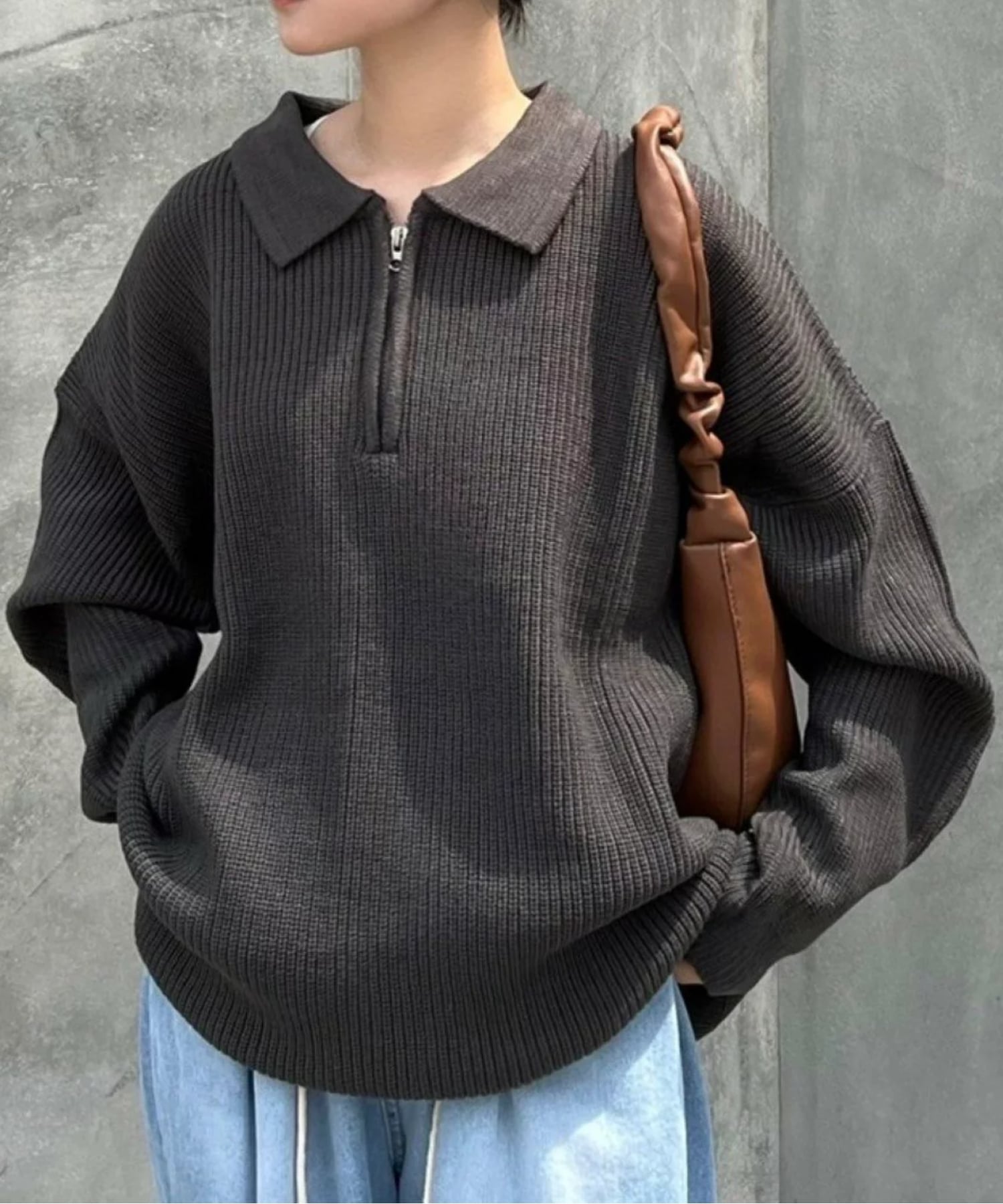 Never mind the XU / Chikashitsu+｜【Chikashitsu +】half zip knit