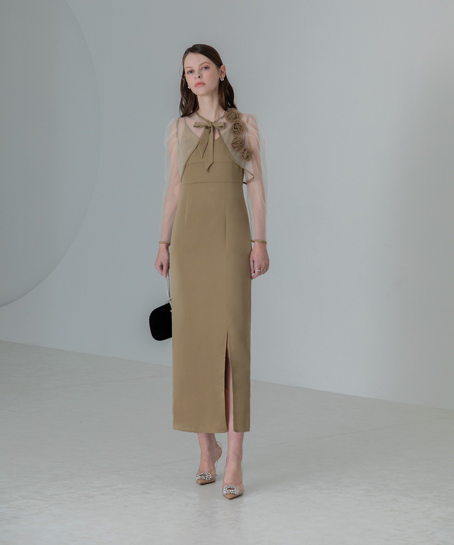 Leja｜LEJA-ローズボレロシアースリーブIラインワンピースドレス 結婚