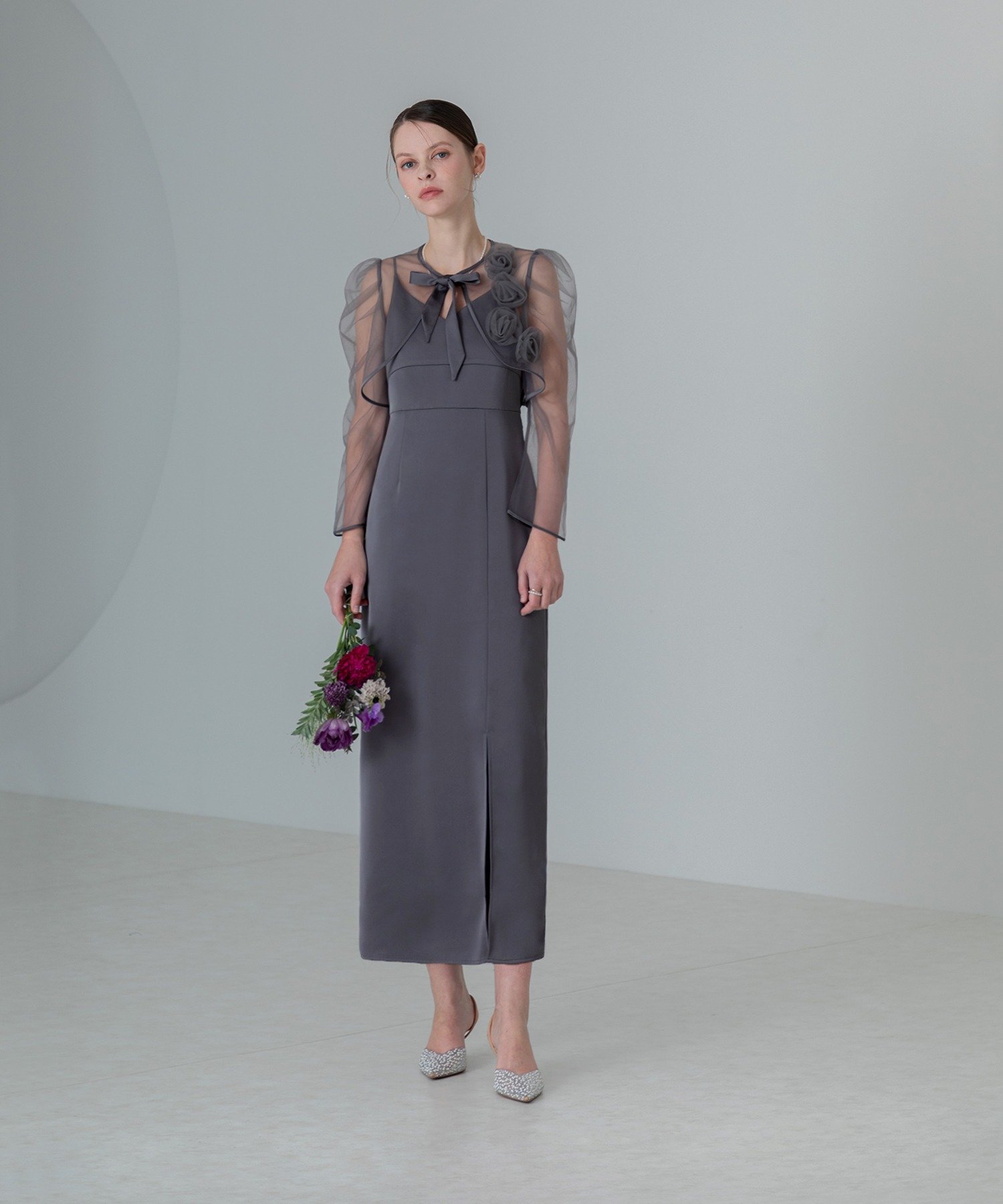 Leja｜LEJA-ローズボレロシアースリーブIラインワンピースドレス 結婚