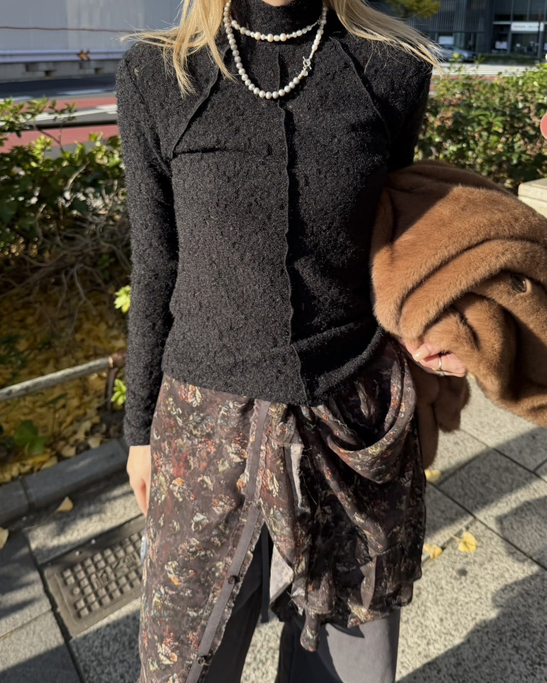 LE CIEL BLEU｜ハイネックストレットレーストップ / High Neck Stretch