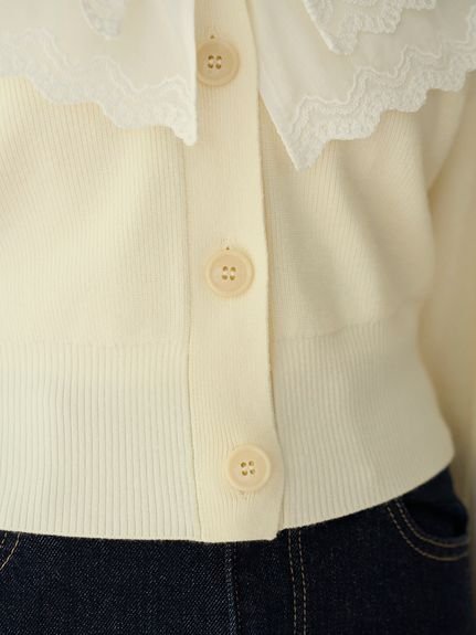 SNIDEL｜レースカラーニットプルオーバー | Rakuten Fashion(楽天