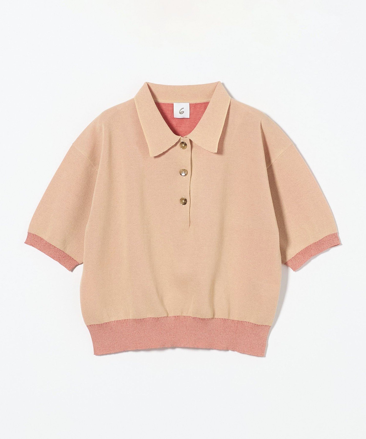 ＜6(ROKU)＞カラーポイント ポロニット UNITED ARROWS LTD. OUTLET｜<6(ROKU)>カラーポイント ポロニット