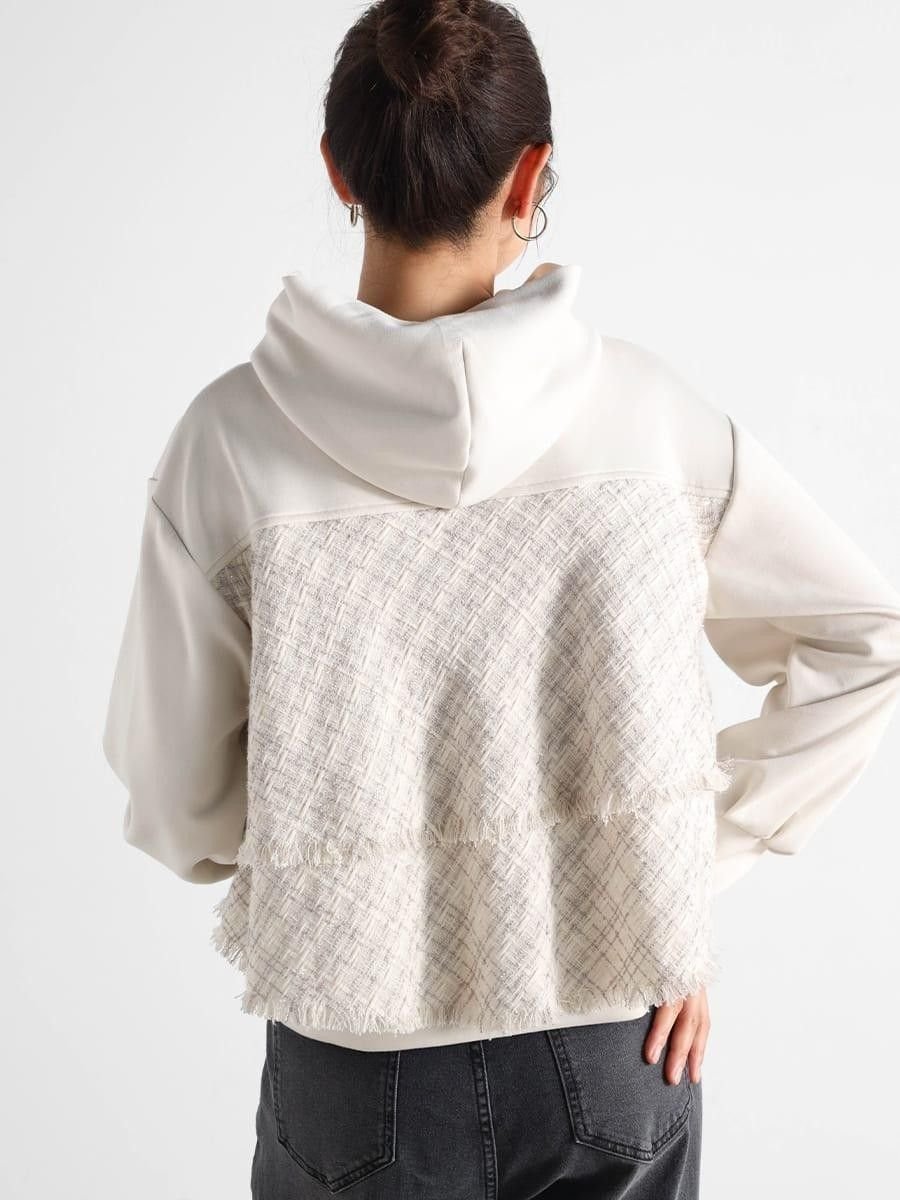 Vin｜フリルツイードドッキングパーカー | Rakuten Fashion(楽天