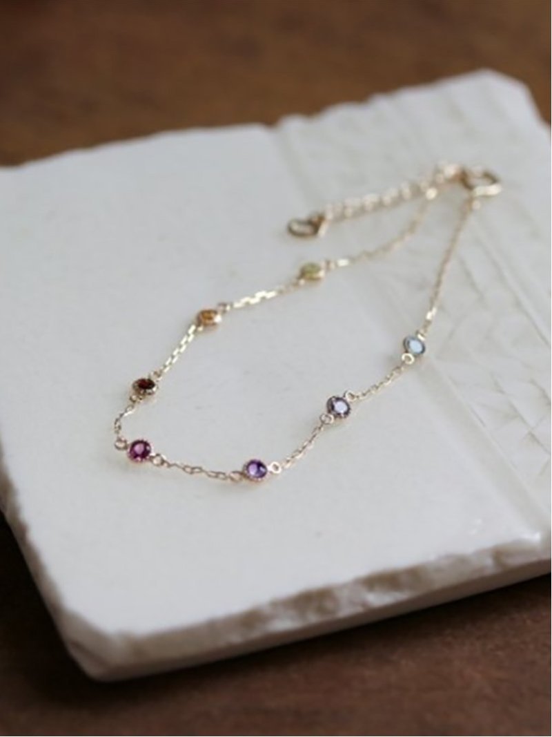 cui-cui｜マルチカラーストーン ブレスレット | K10YG | Rakuten