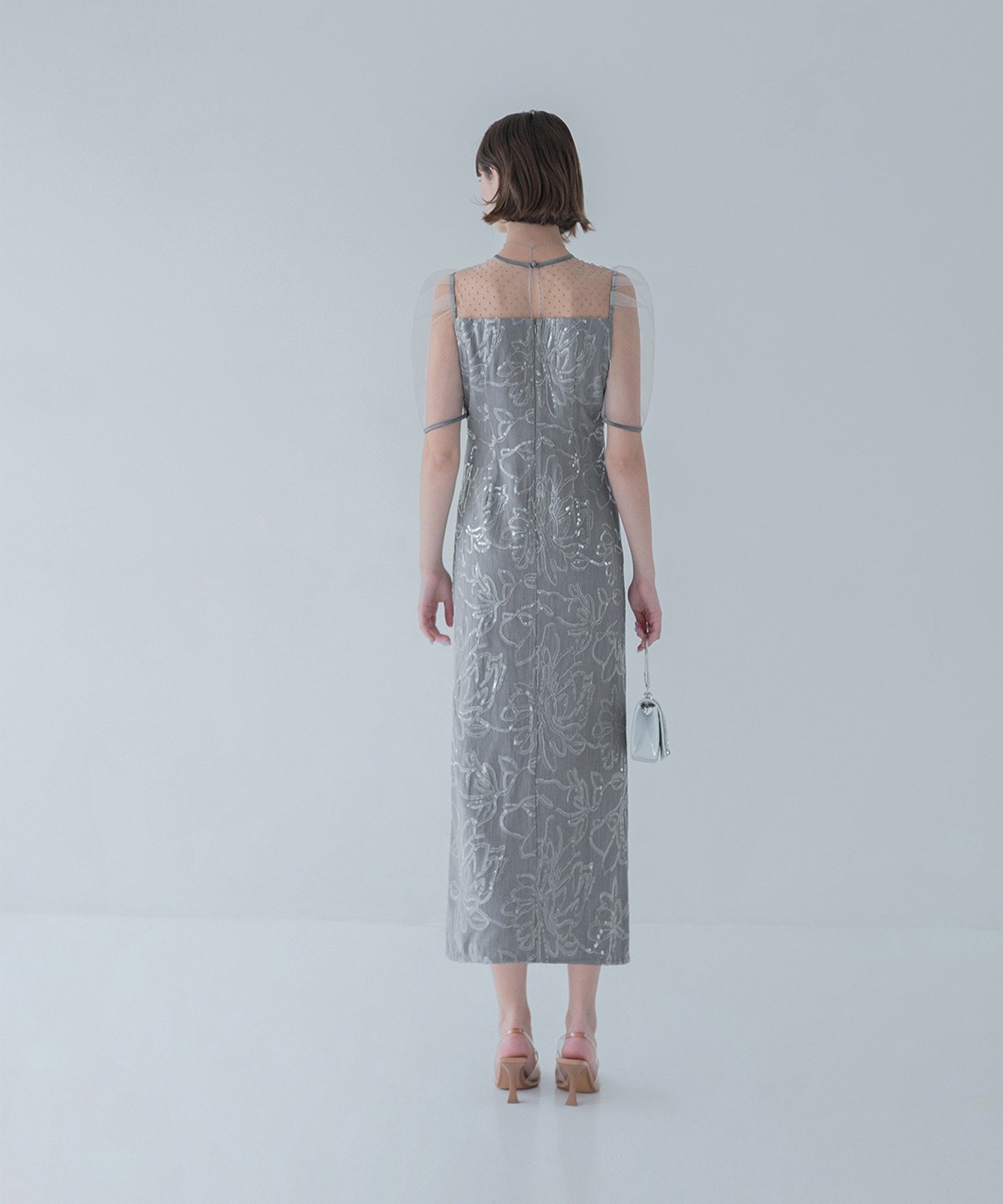 Leja｜LEJA-ドットチュール花柄Iラインワンピースドレス 結婚式