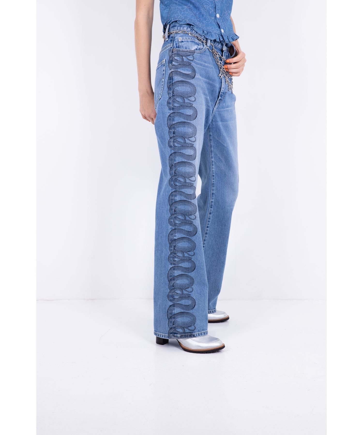 HYSTERIC GLAMOUR｜SNAKE LOOP柄デニムフレアパンツ | Rakuten Fashion