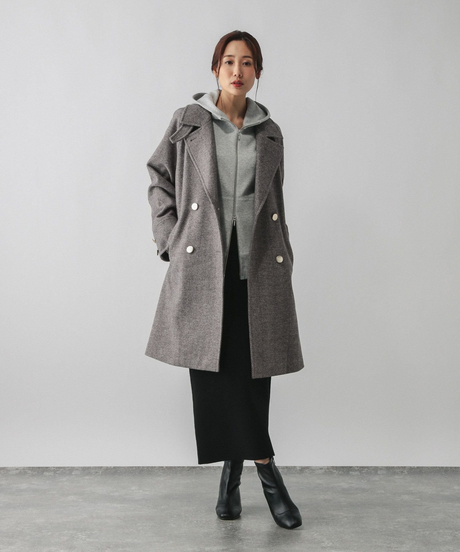 GLOBAL WORK｜軽やかストレッチ襟2WAYコート/499666 | Rakuten Fashion