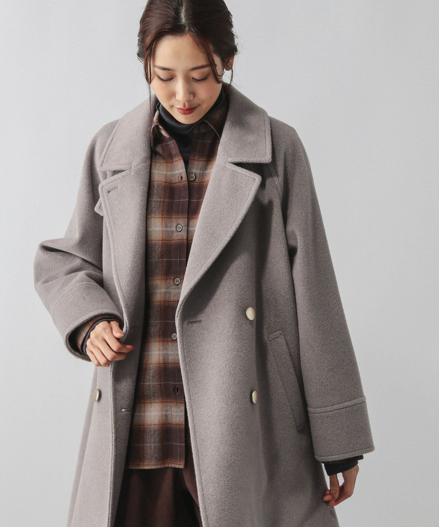 GLOBAL WORK｜軽やかストレッチ襟2WAYコート/499666 | Rakuten Fashion