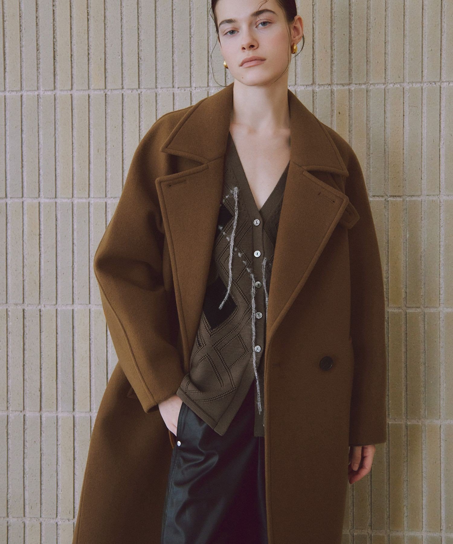 ADAM ET ROPE'｜ウールボンディングラグランロングコート | Rakuten