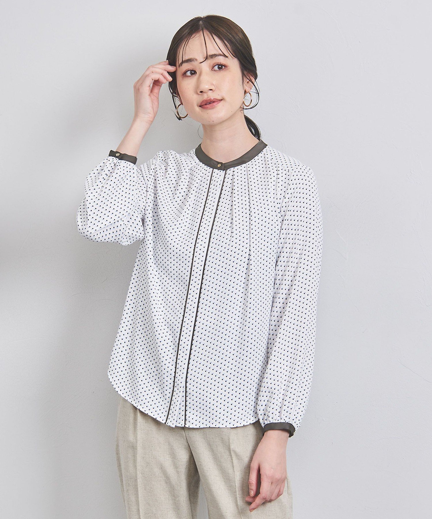 UNITED ARROWS｜バイカラー パイピング ブラウス | Rakuten Fashion