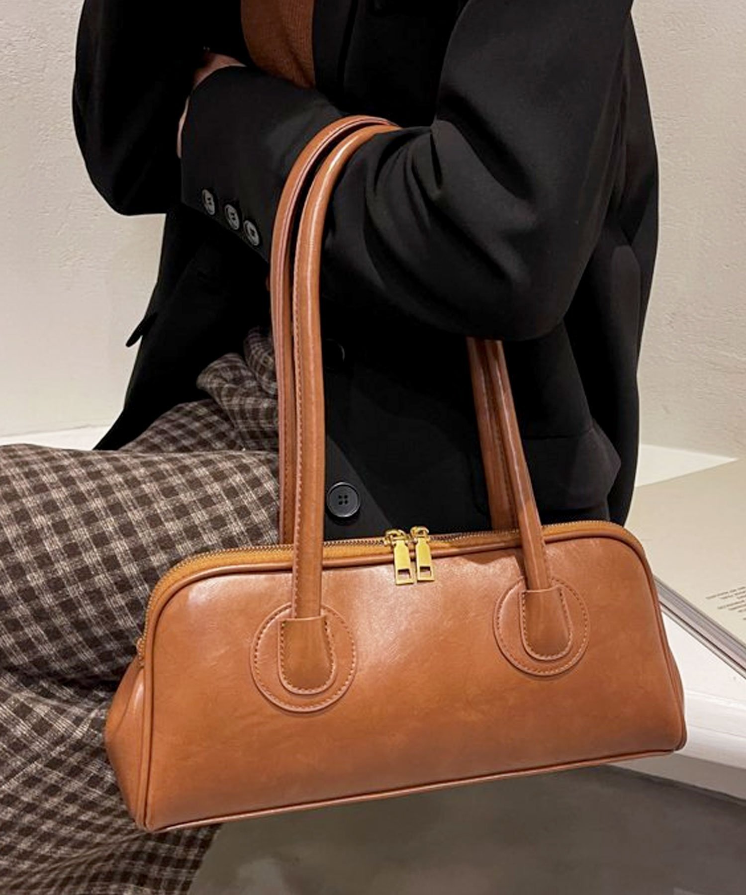 florist｜レザーライク横長ボストンバッグ/ハンドバッグ | Rakuten