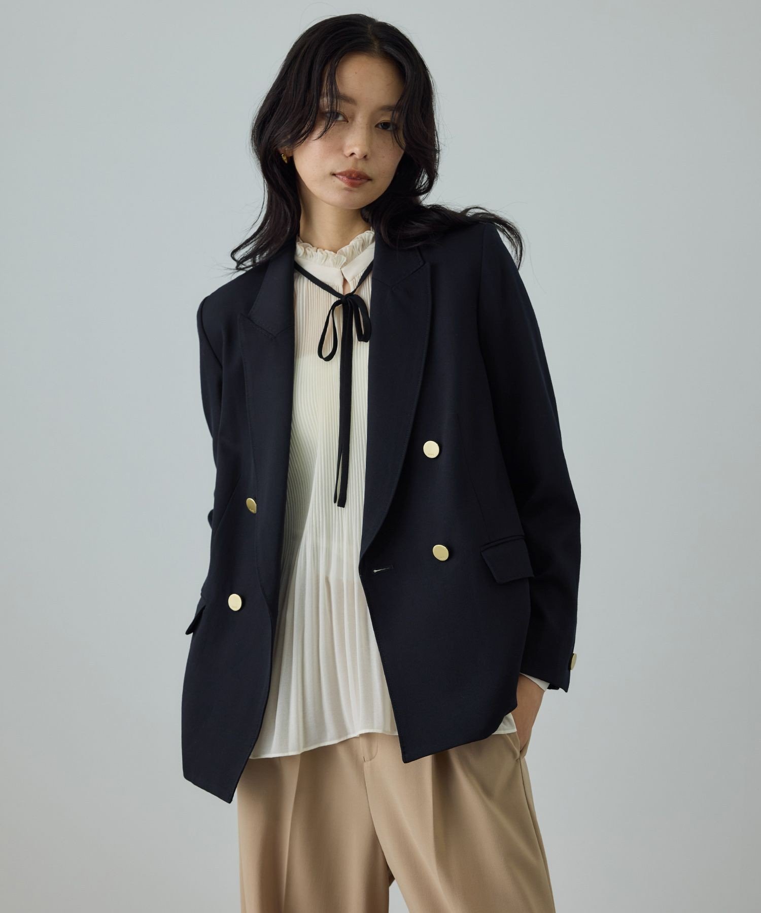 ROPE'｜ストレッチ金ボタンブレザージャケット | Rakuten Fashion(楽天