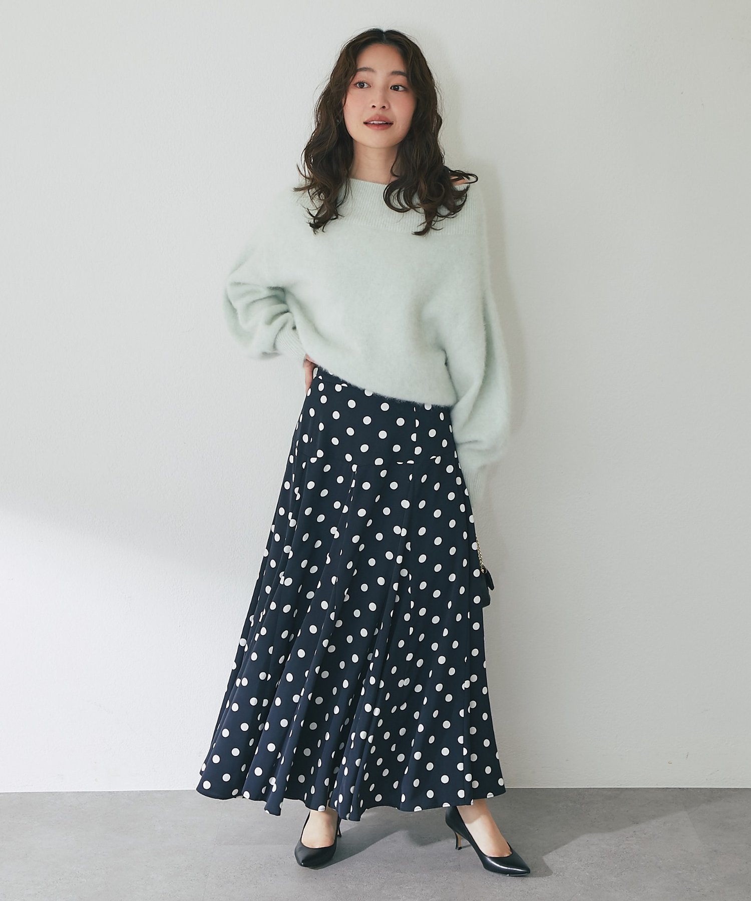 La boutique BonBon｜【今すぐお届け!】ヘアリーウールカシミア混リブ