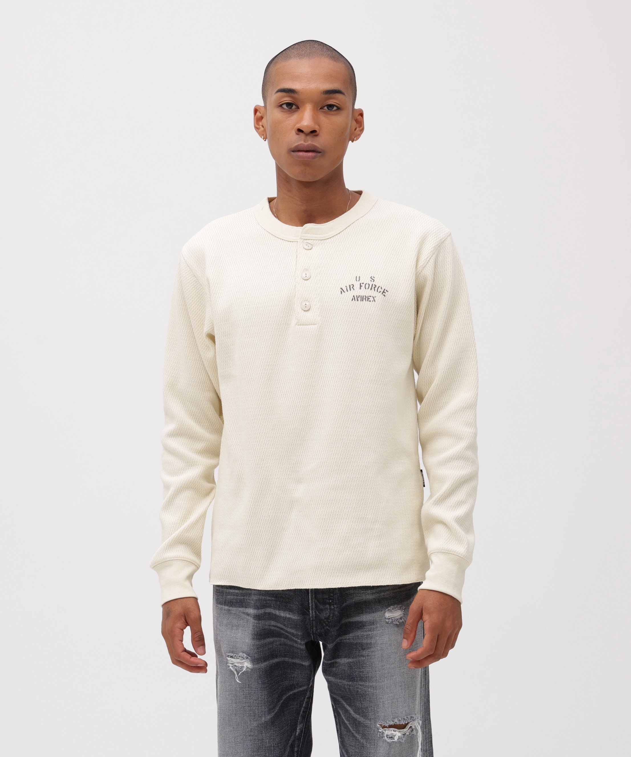 AVIREX｜《直営店限定》HONEYCOMB HENRY NECK L/S T-SHIRT | Rakuten