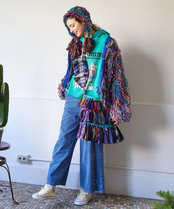 Amina Collection｜【チャイハネ】カラフルループニットカーディガン