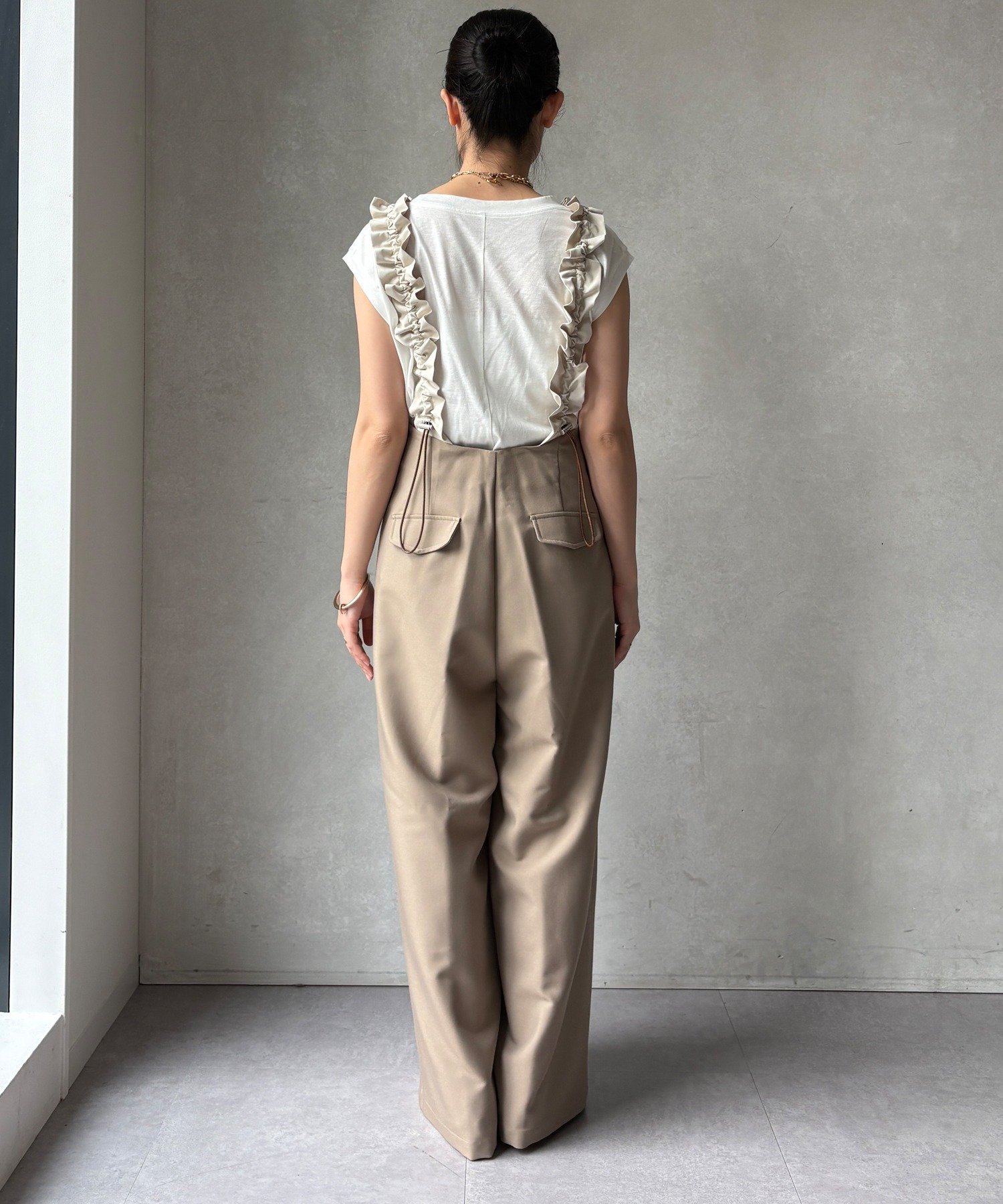 DOUDOU｜【WEB限定】ドロストフリルサロペット | Rakuten Fashion(楽天