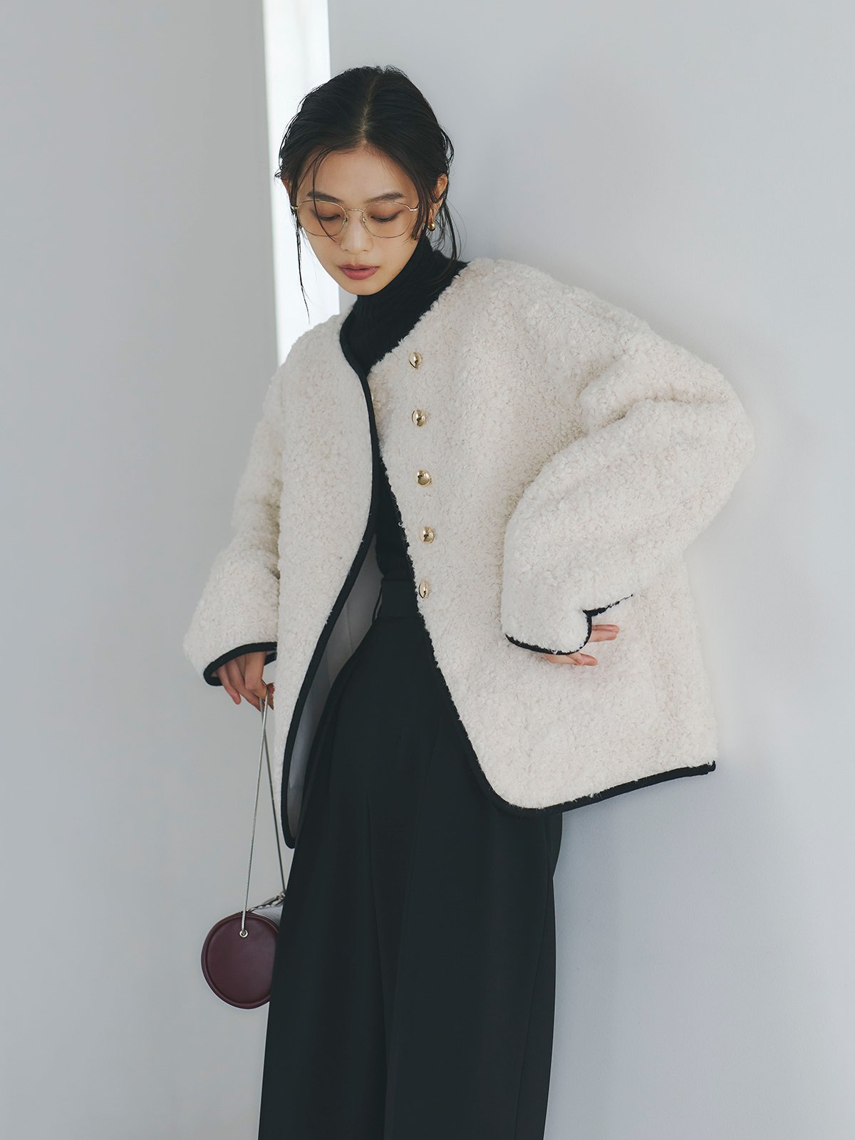 anuans｜ECOPELパイピングボアジャケット | Rakuten Fashion(楽天