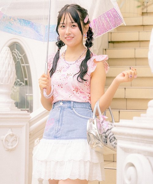 NARUMIYA ONLINE｜復刻♪ デニム×レース Sweetスカート | Rakuten