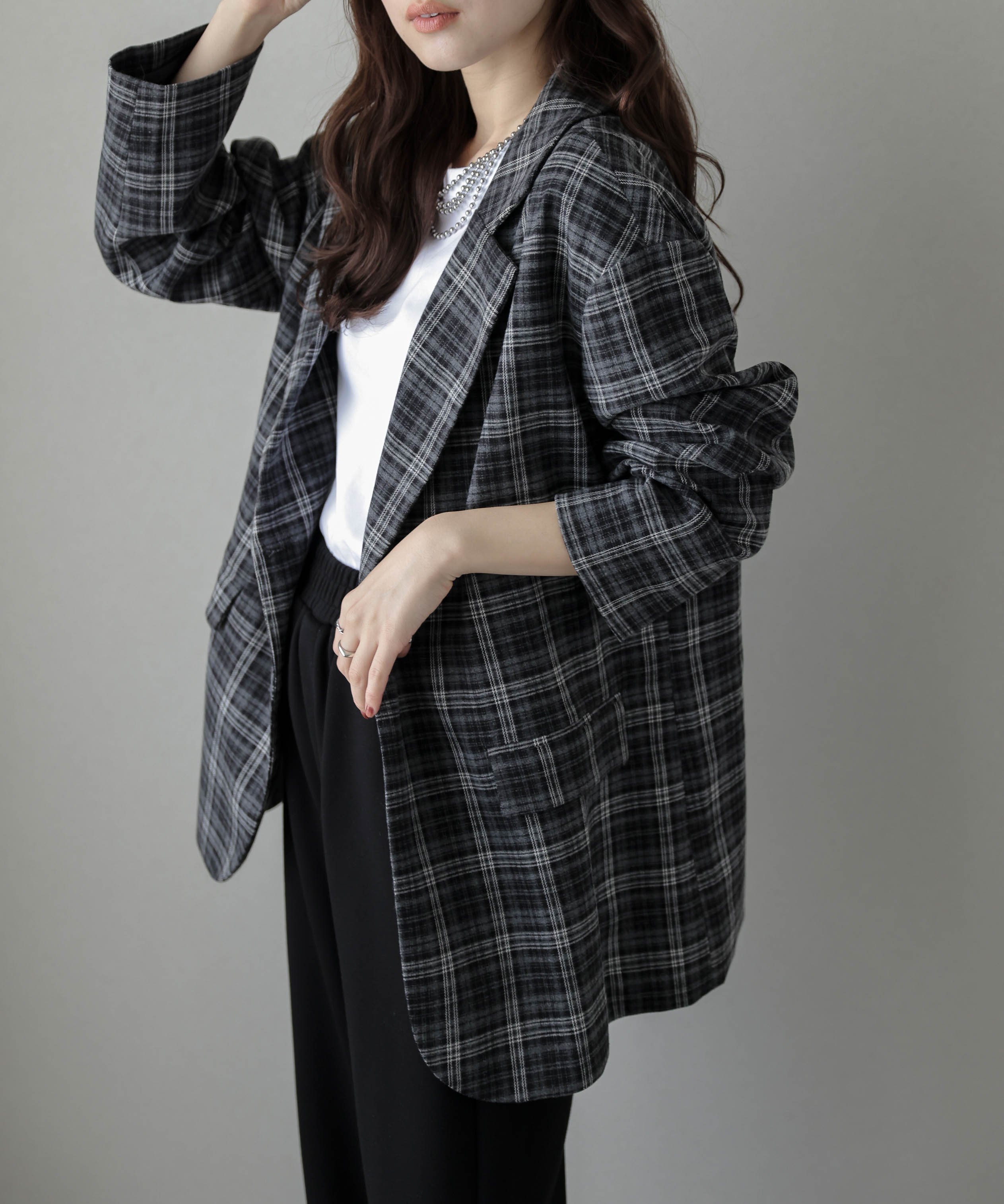 Lajour｜チェック柄テーラードジャケット | Rakuten Fashion(楽天