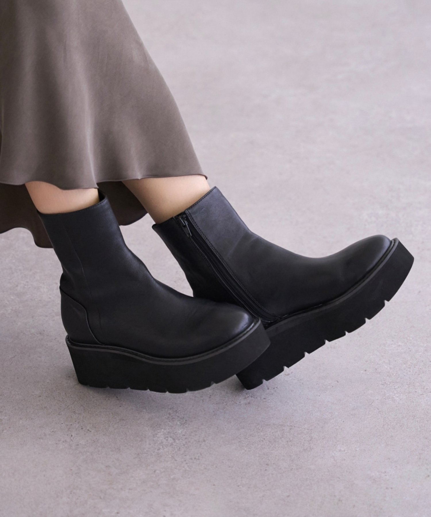 BEARDSLEY｜レザーミドルブーツ | Rakuten Fashion(楽天ファッション