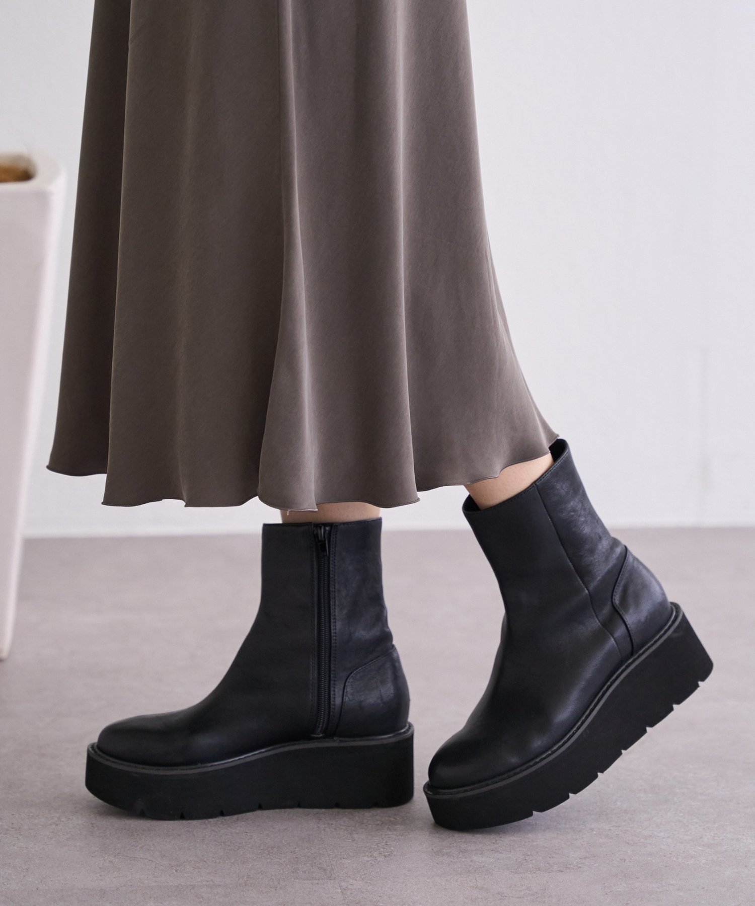 BEARDSLEY｜レザーミドルブーツ | Rakuten Fashion(楽天ファッション