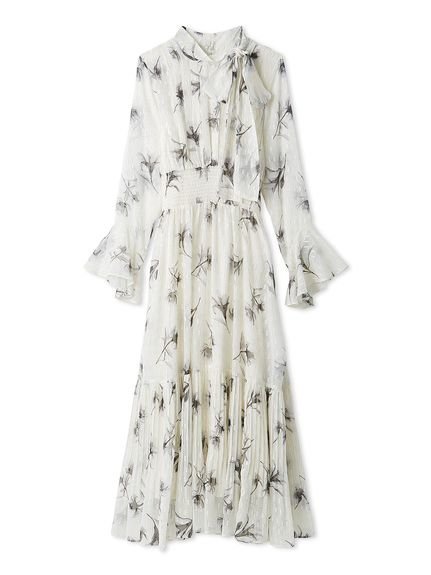 FRAY I.D｜ボウタイプリーツプリントワンピース | Rakuten Fashion