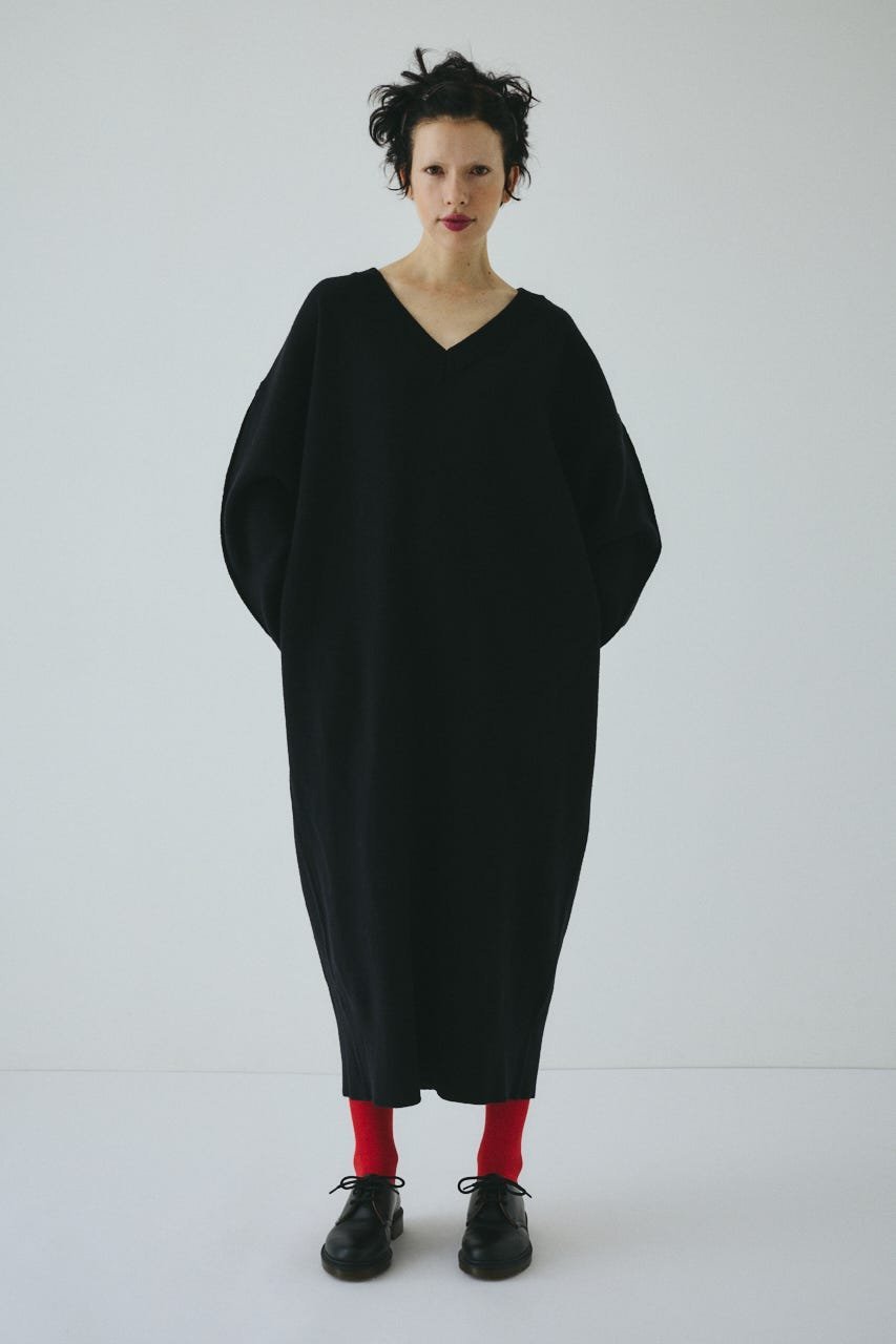HeRIN.CYE｜V neck knit one piece | Rakuten Fashion(楽天