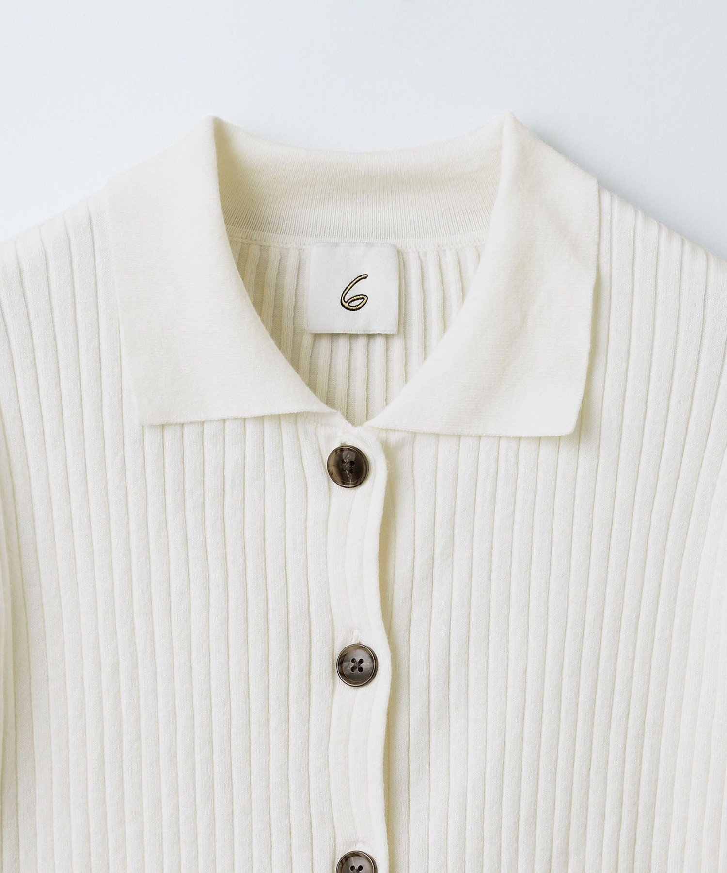 ＜6(ROKU)＞リブシャツカーディガン 6（ロク）の「＜6(ROKU)＞リブシャツカーディガン 2024SS