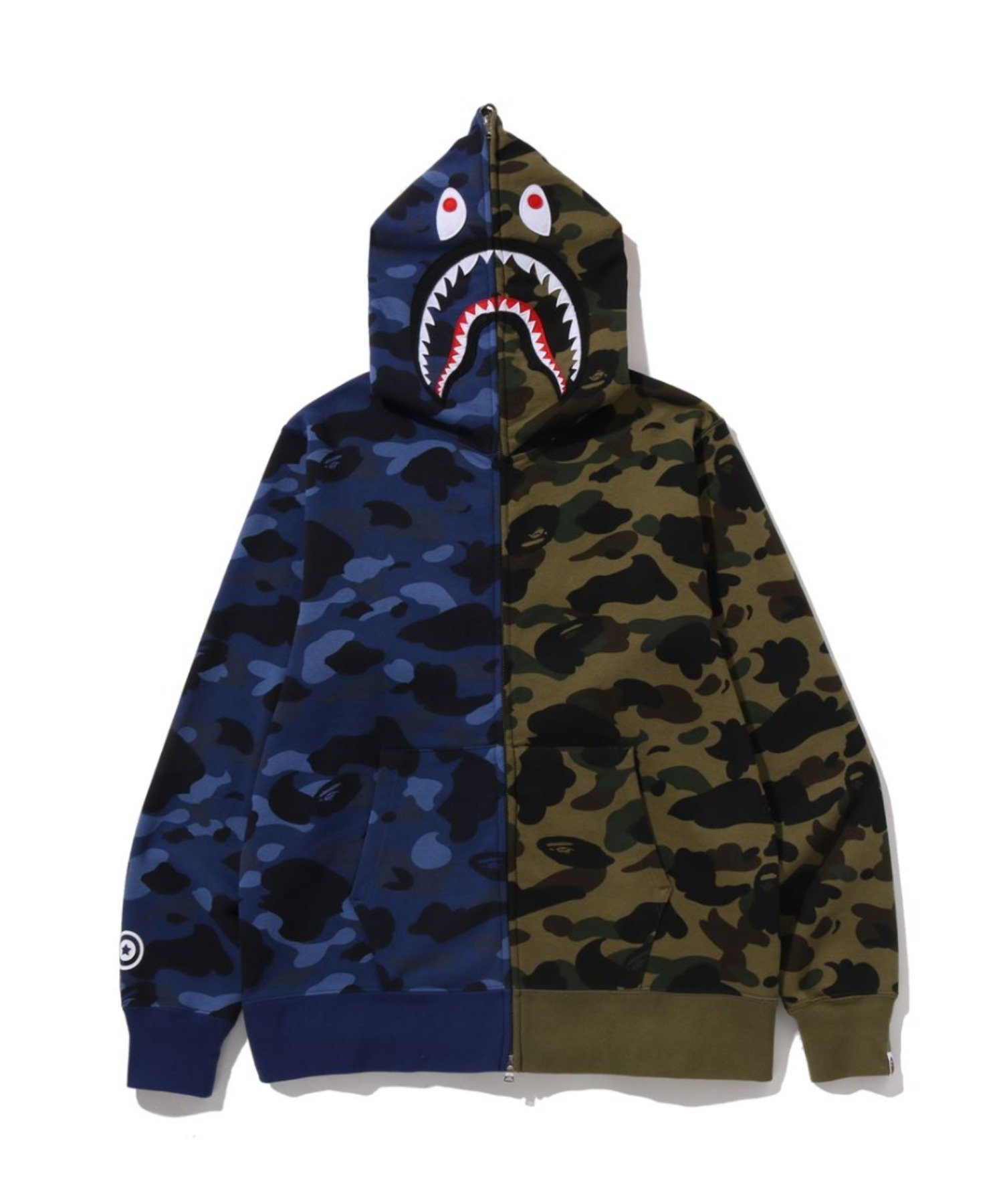 A BATHING APE｜SPLIT CAMO SHARK FULL ZIP HOODIE | Rakuten Fashion