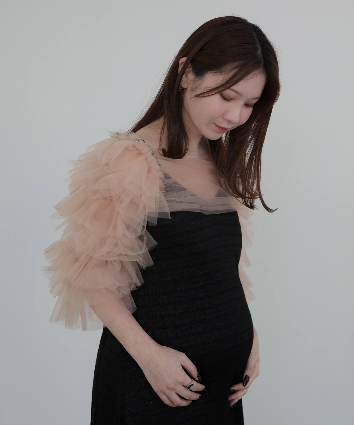 Leja｜LEJA-ティアードフリルチュールボレロワンピースドレス 結婚式