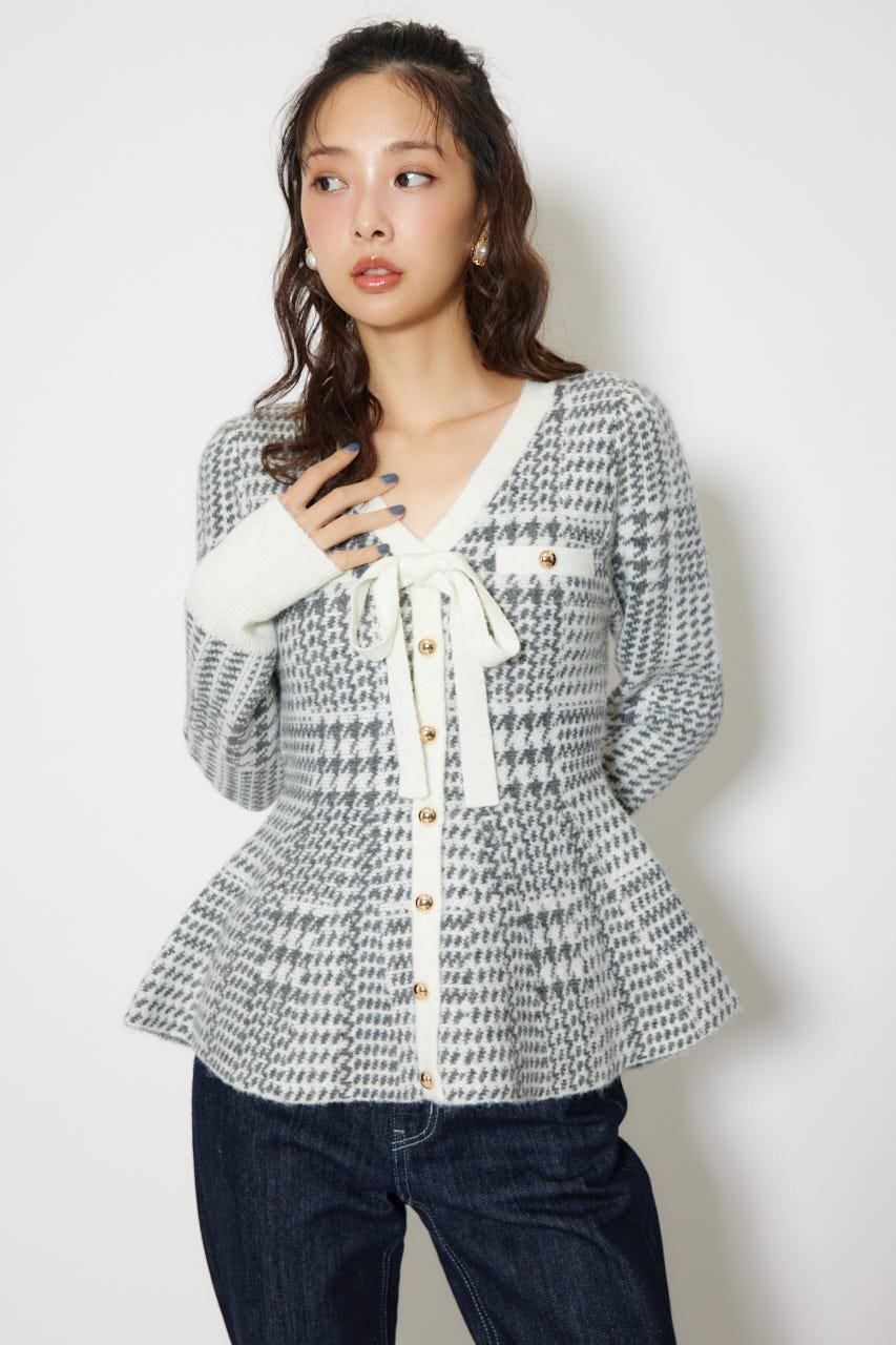 rienda｜2WAYペプラムジャガードニットカーディガントップス | Rakuten