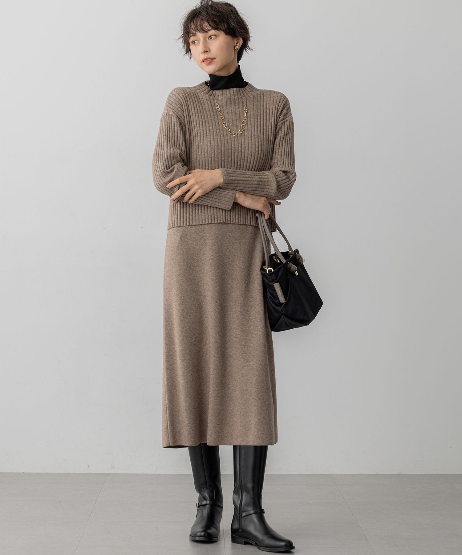 23区｜【洗える】レイヤードニットツイン ワンピース | Rakuten