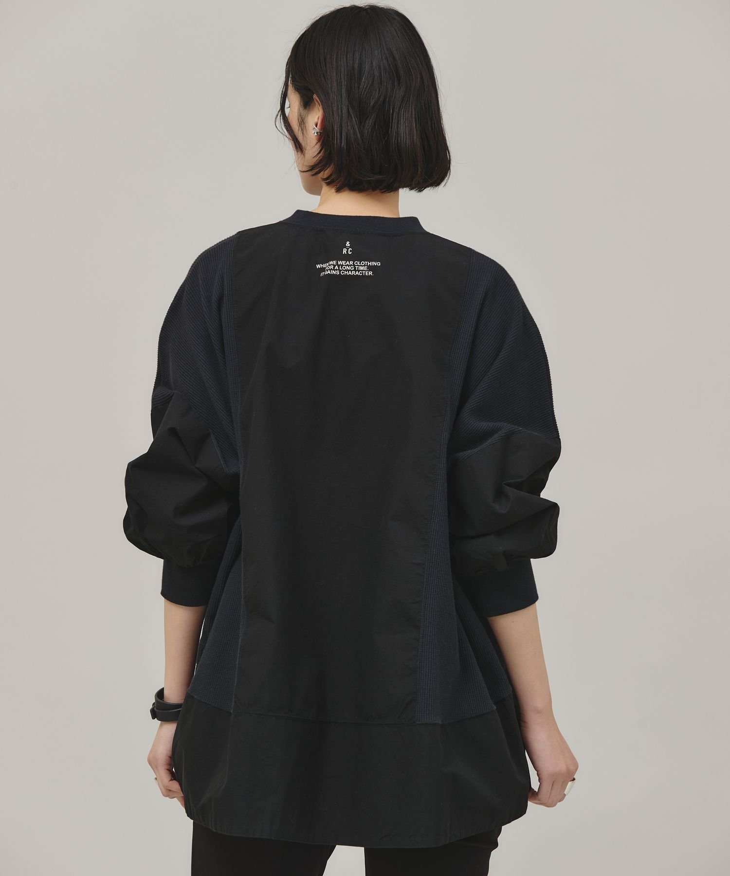 2025AW✨ カレンソロジー ＜&RC＞ワッフルヘンリープルオーバー　黒　F &RC＞ワッフルヘンリープルオーバー | [公式]カレンソロジー