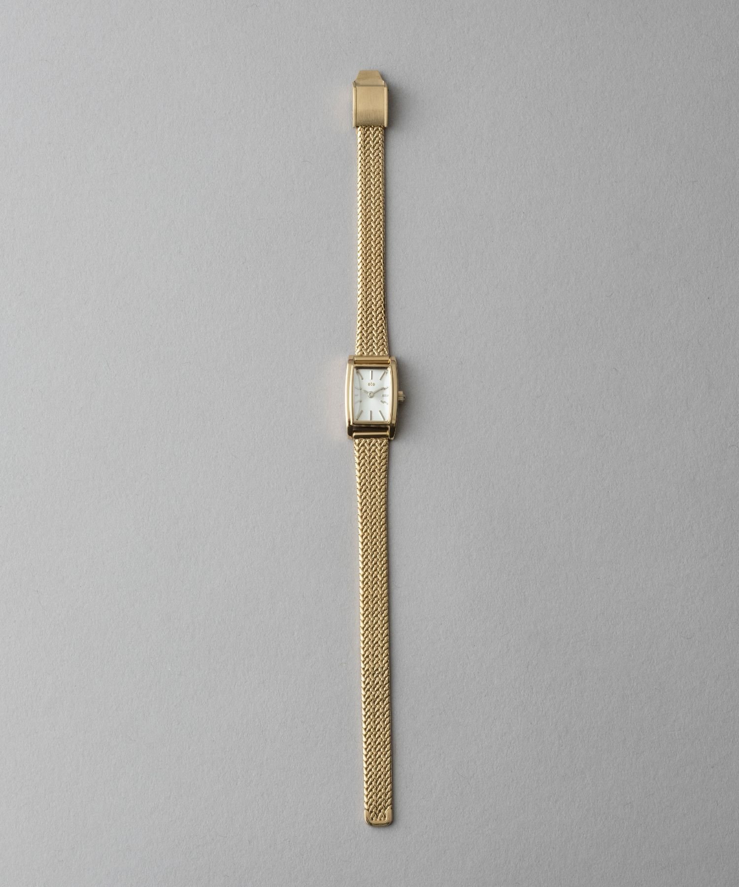 ete｜ダイヤモンド レクタングルフェイス メッシュベルト ウォッチ