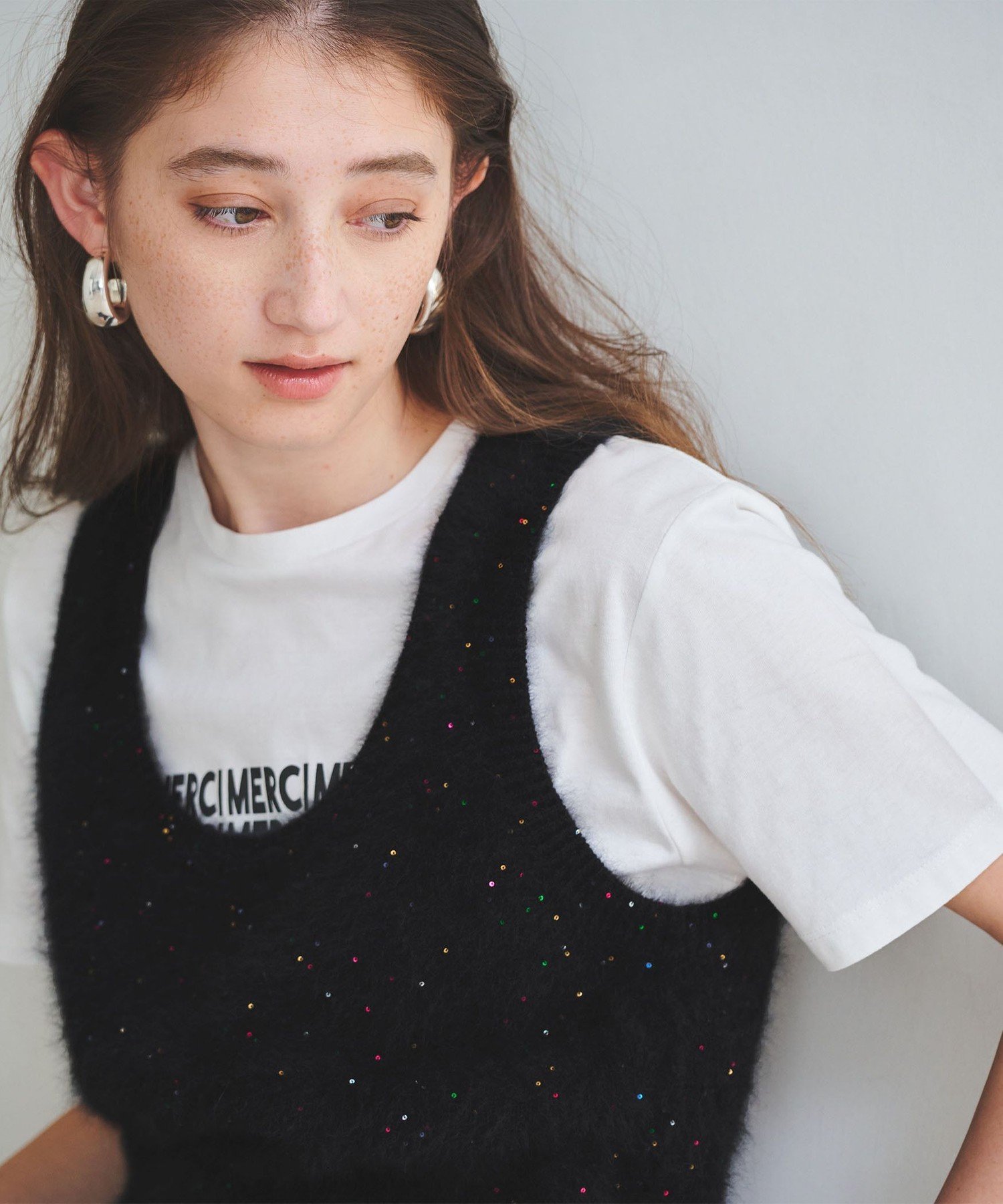 UNITED ARROWS｜フォックス カシミヤ スパンコール 2WAY ニットベスト