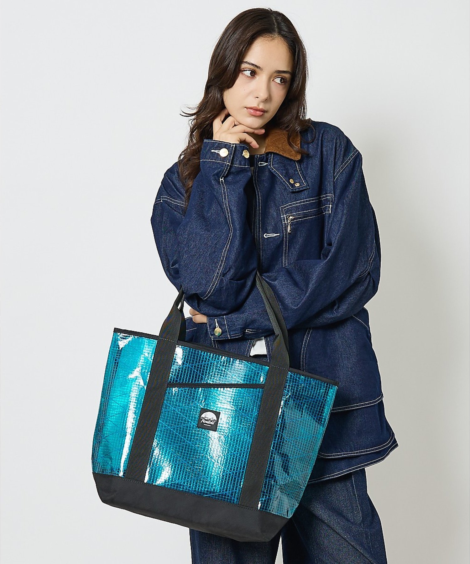 ポーター PORTER ポーター 大きめ トートバッグ グレー×ブルー