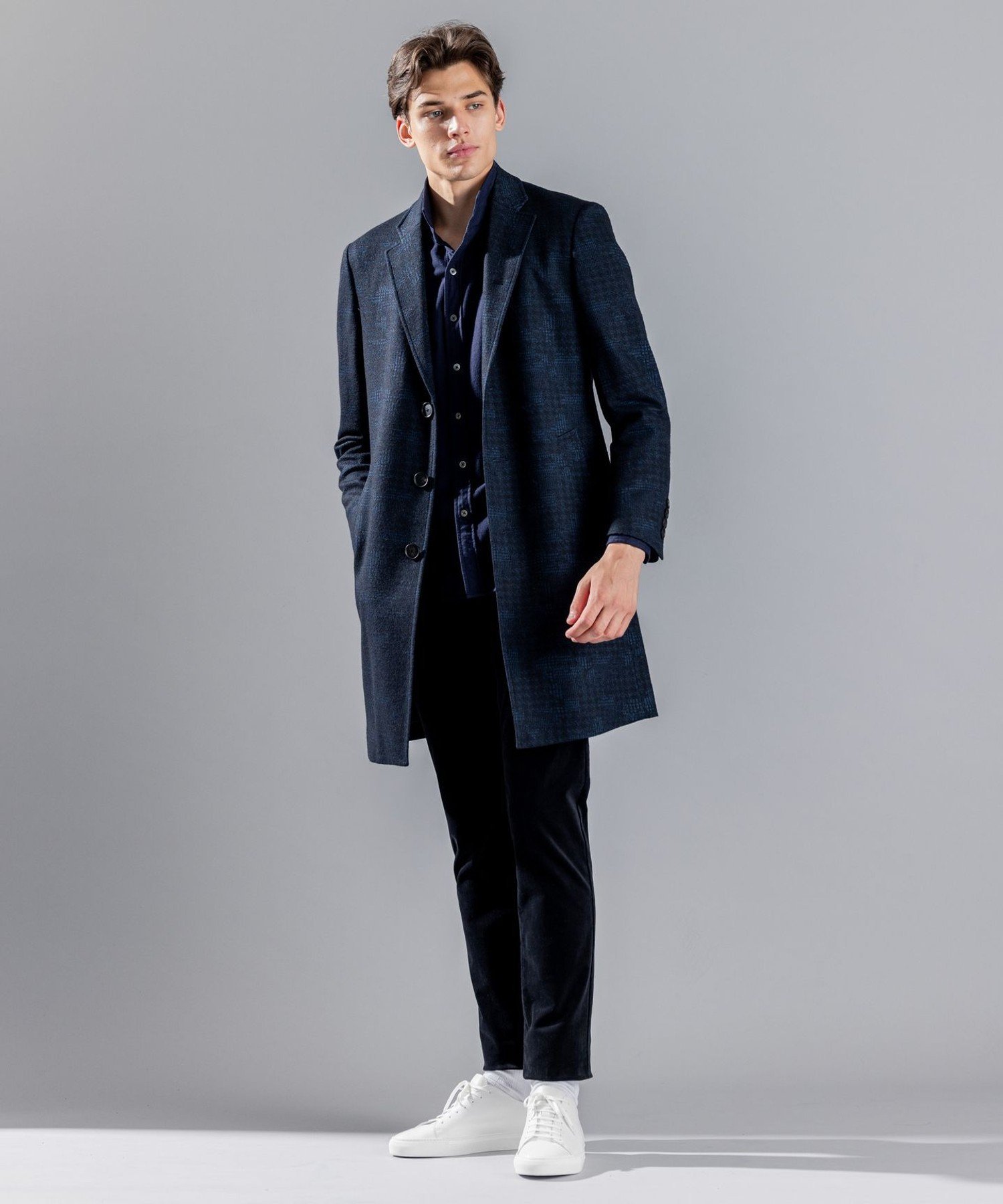 JOSEPH HOMME ネイビー チェスターコート48 JOSEPH HOMME ネイビー