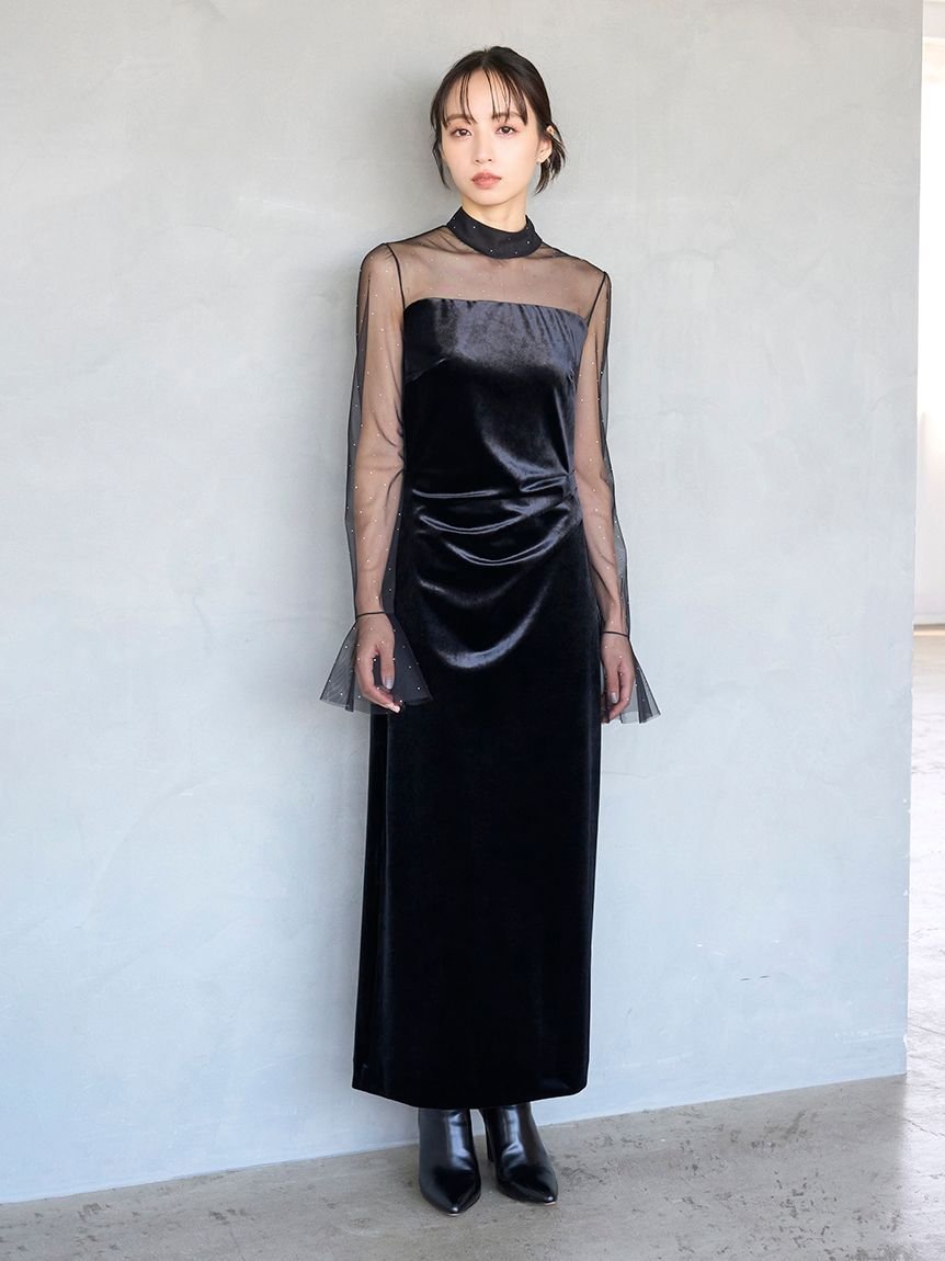 SNIDEL｜シアードッキングベロアドレス【カンヘウォン着用】 | Rakuten